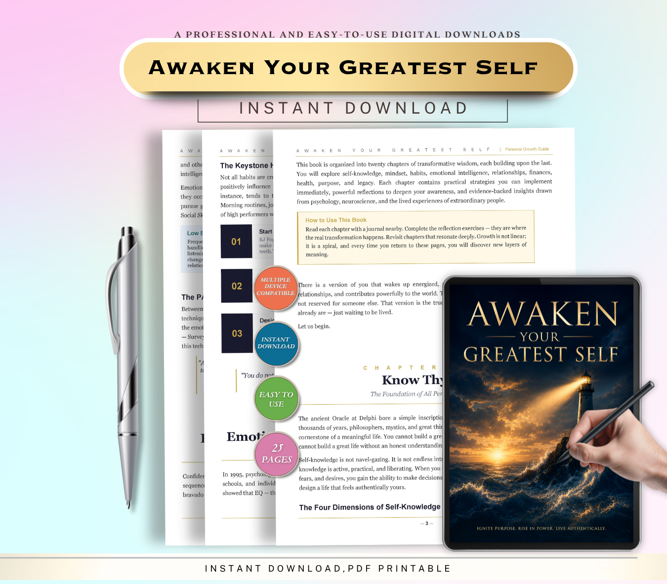 Awaken Your Greatest Self eBook | Personal Growth & amp; Self-Improvement Guide for Confidence and Purpose
