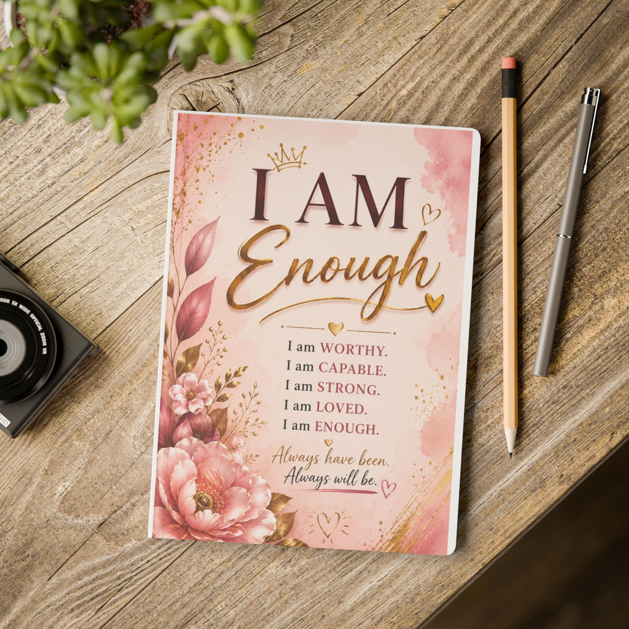I Am Enough Softcover Journal — Inspirational Affirmation Notebook for Self-Love & Daily Gratitude