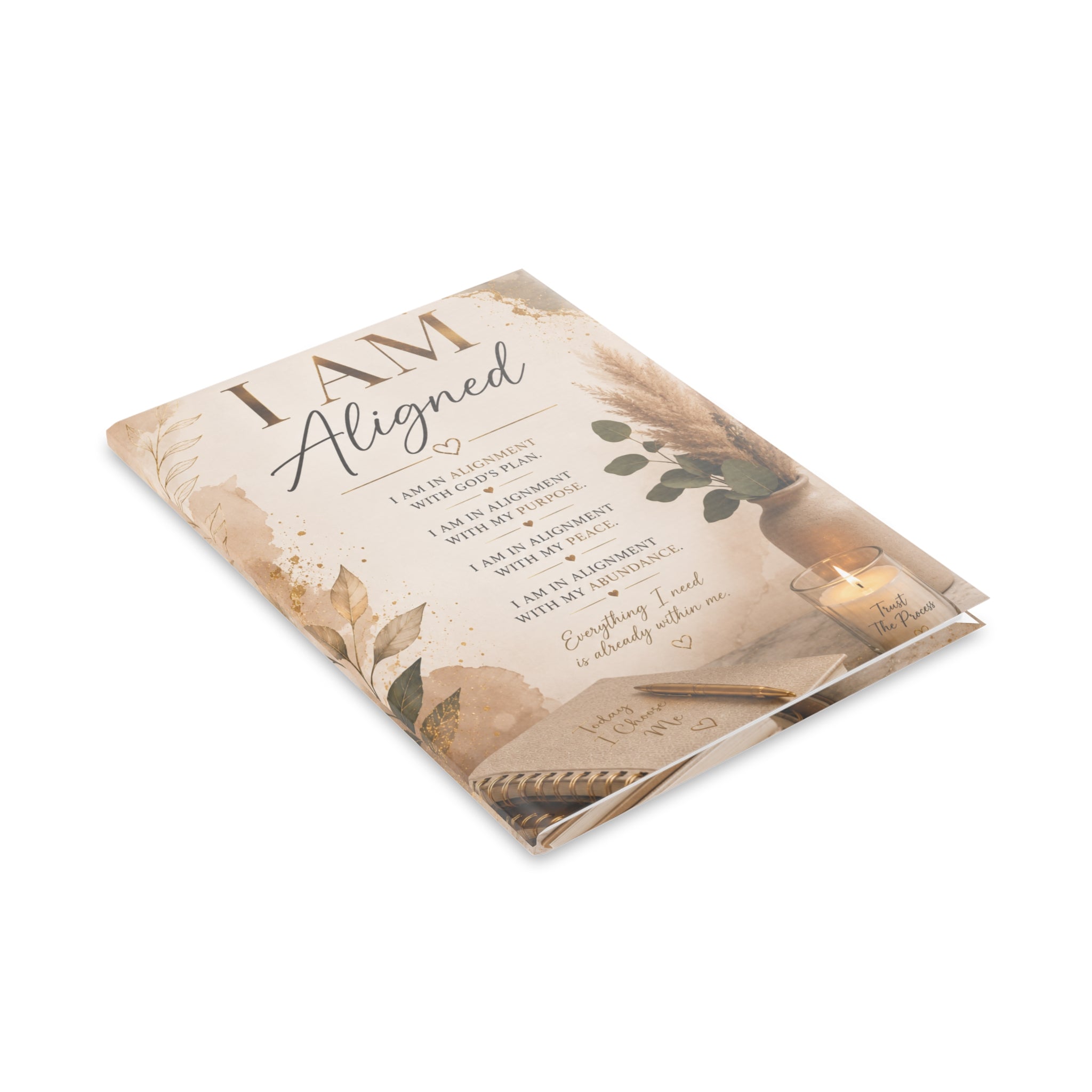 Hardcover Notebook — "I AM Aligned" Inspirational Journal (Affirmations, Faith & Gratitude)
