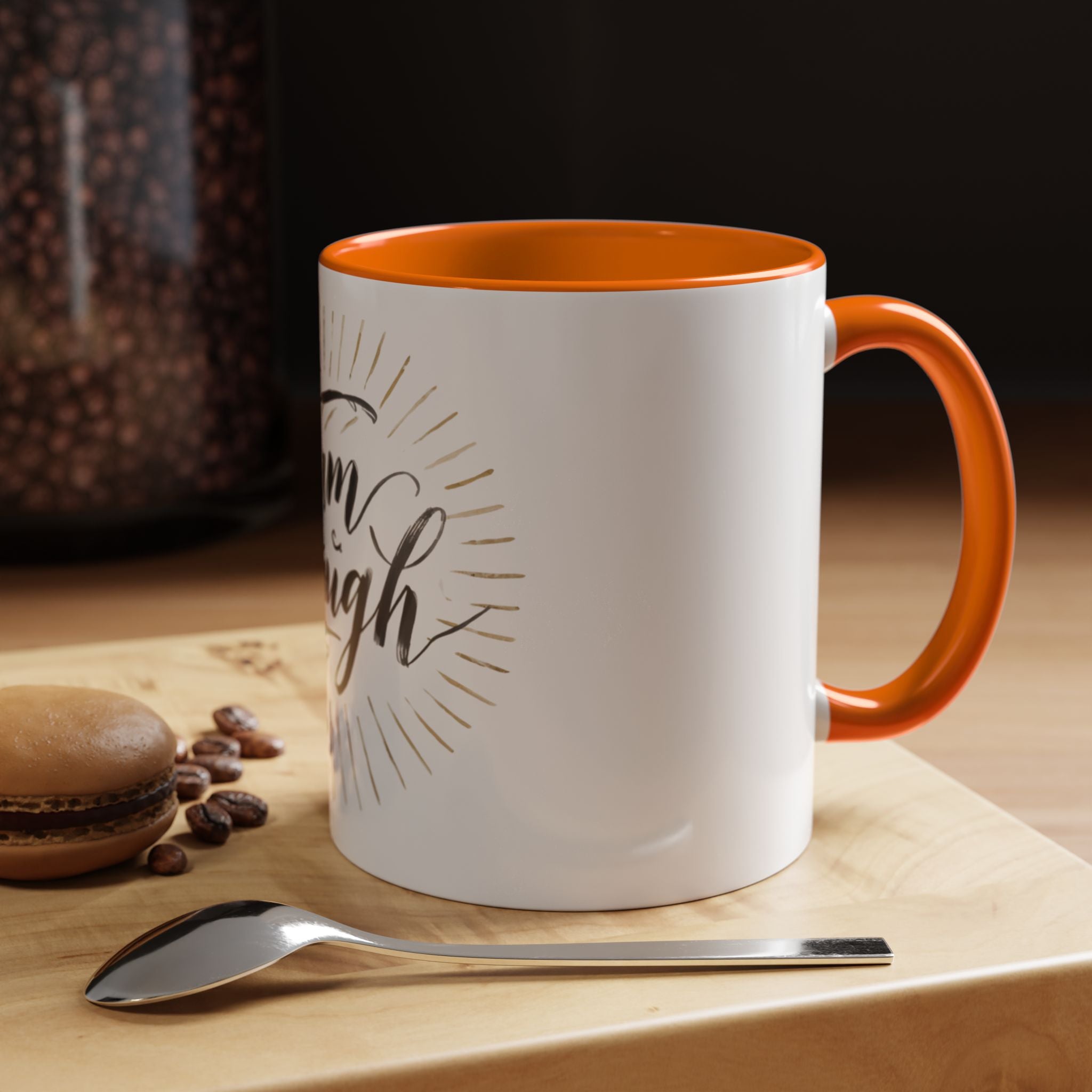 I Am Enough Accent Coffee Mug – Inspirational Ceramic Coffee Mug (11/15oz)