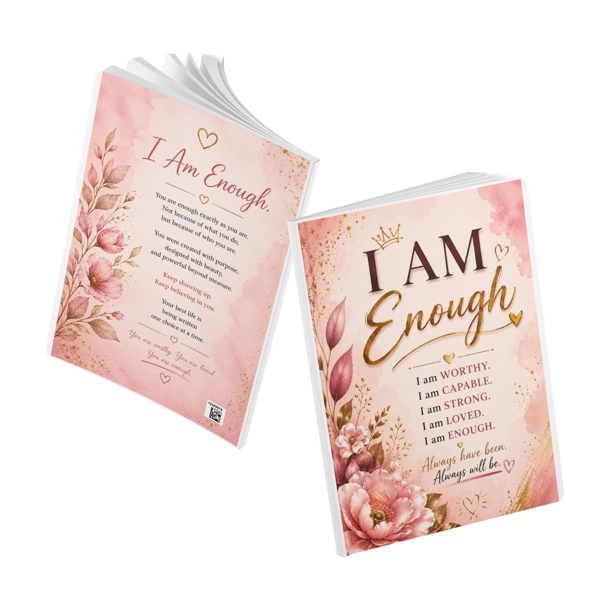 I Am Enough Softcover Journal — Inspirational Affirmation Notebook for Self-Love & Daily Gratitude