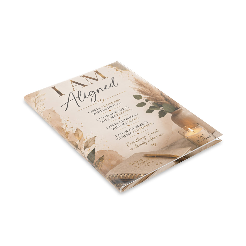 Hardcover Notebook — "I AM Aligned" Inspirational Journal (Affirmations, Faith & Gratitude)