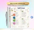Self-Care Checklist | Printable PDF &amp; PNG Wellness Planner | Daily Self-Love Routine, Mindfulness &amp; Mental Health Tracker