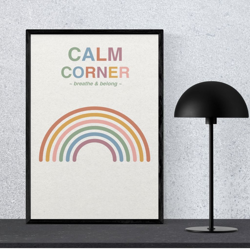 Calm Corner | Breathe and Belong Wall Art Printable | Minimalist Self-Care Quote Poster | Mindfulness &amp; Relaxation Decor | Instant Download
