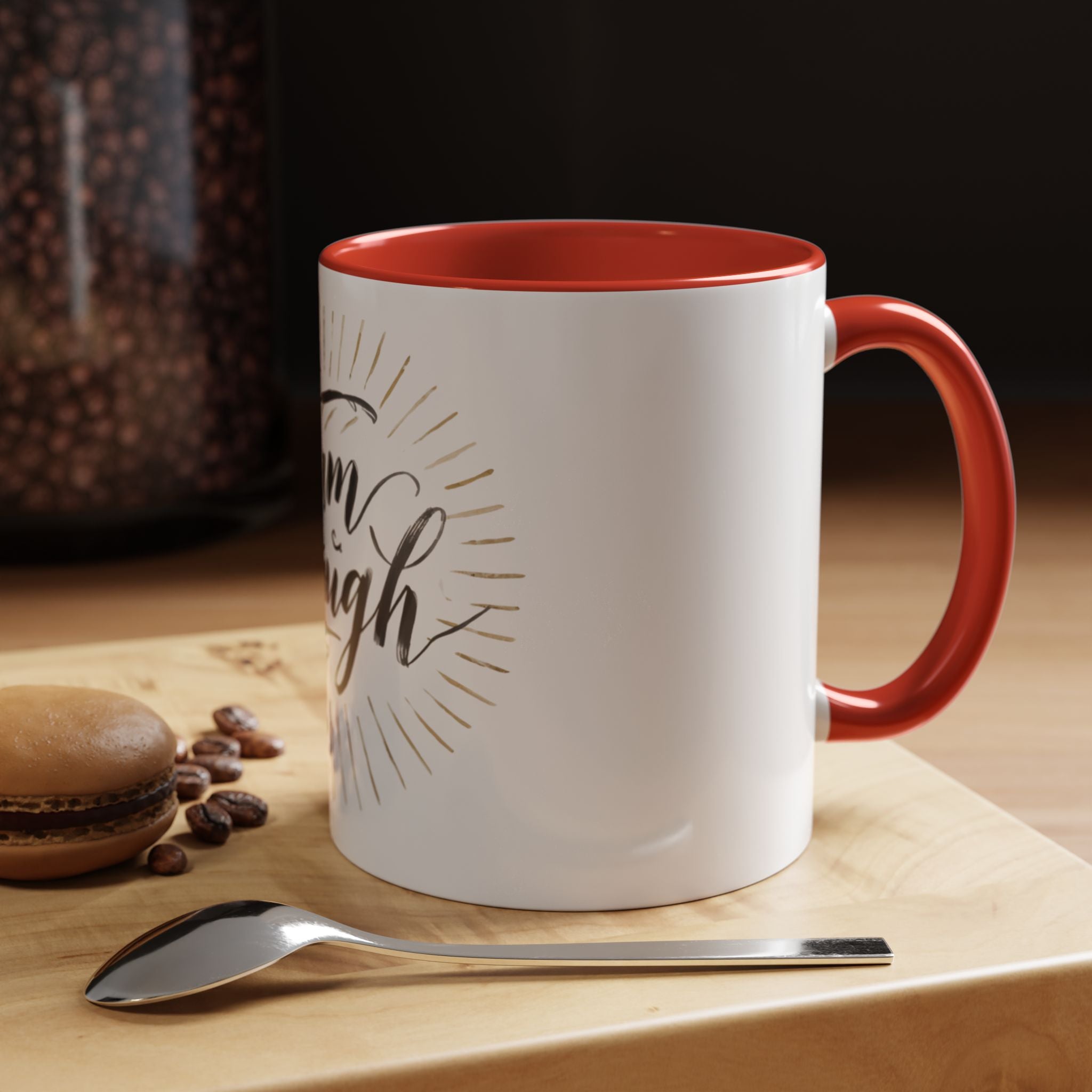 I Am Enough Accent Coffee Mug – Inspirational Ceramic Coffee Mug (11/15oz)