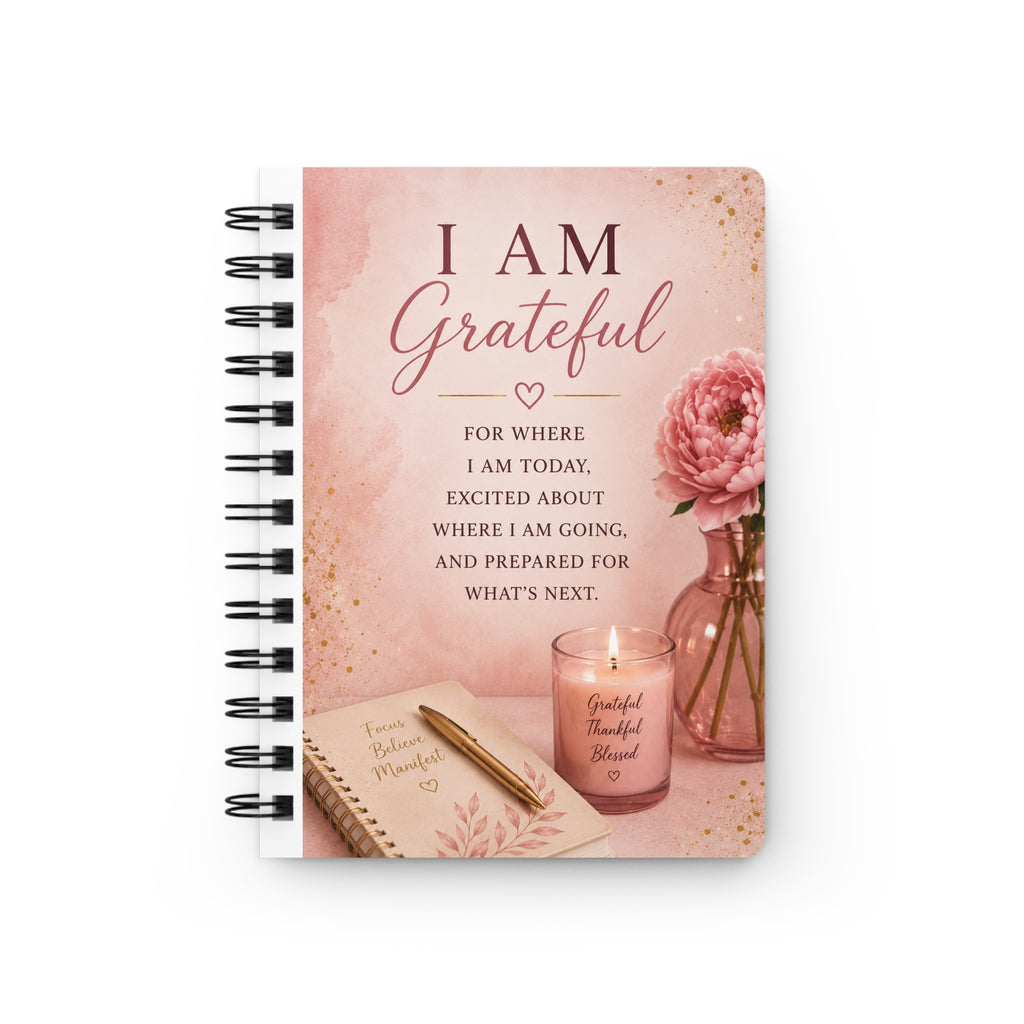 Gratitude Spiral Journal — "I Am Grateful" Inspirational Notebook