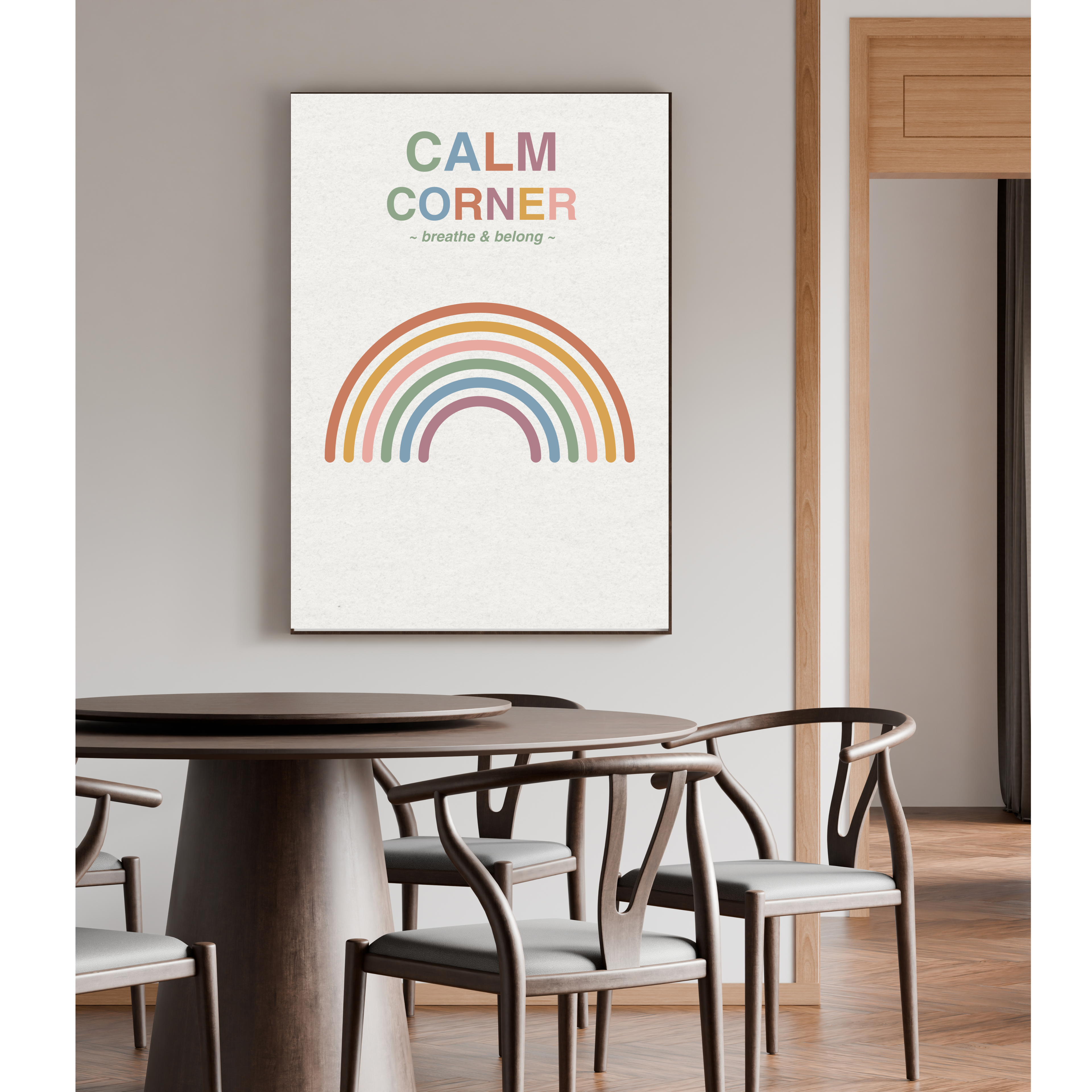 Calm Corner | Breathe and Belong Wall Art Printable | Minimalist Self-Care Quote Poster | Mindfulness &amp; Relaxation Decor | Instant Download