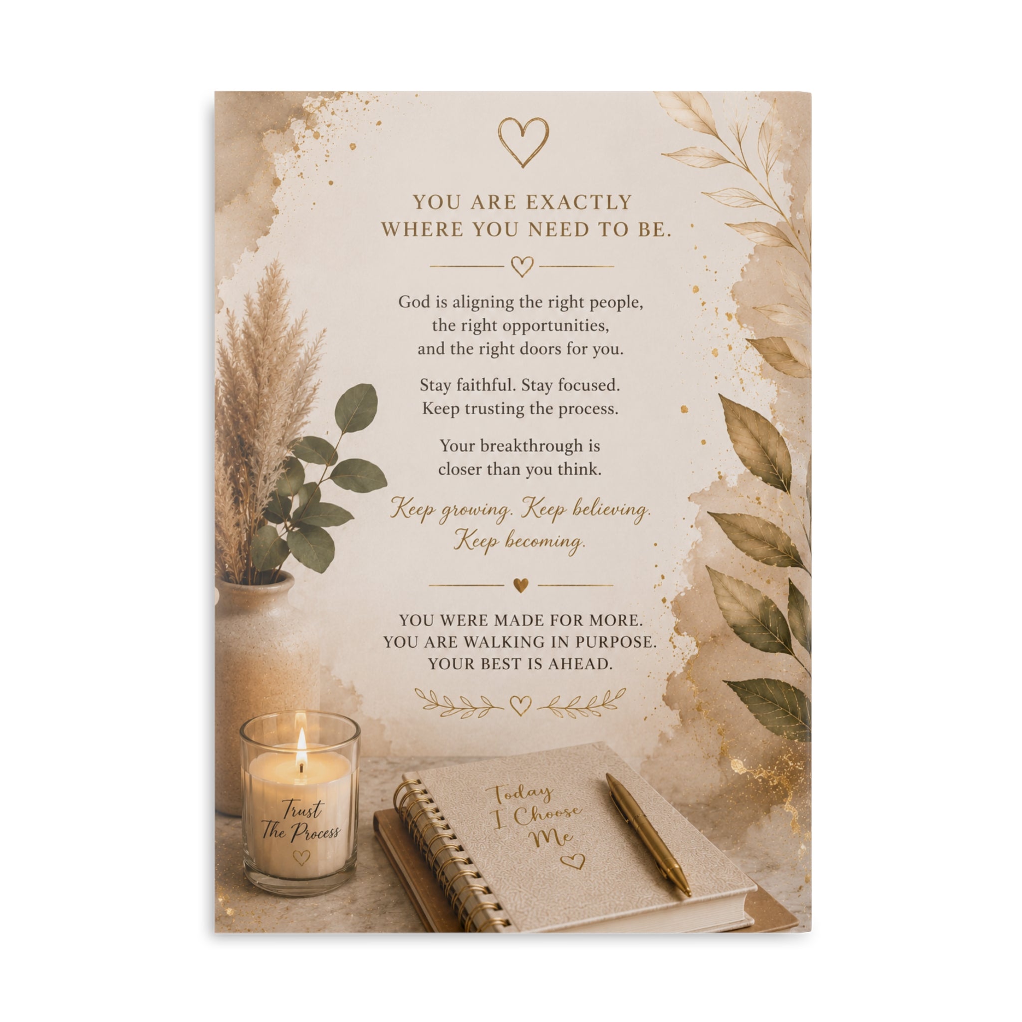 Hardcover Notebook — "I AM Aligned" Inspirational Journal (Affirmations, Faith & Gratitude)