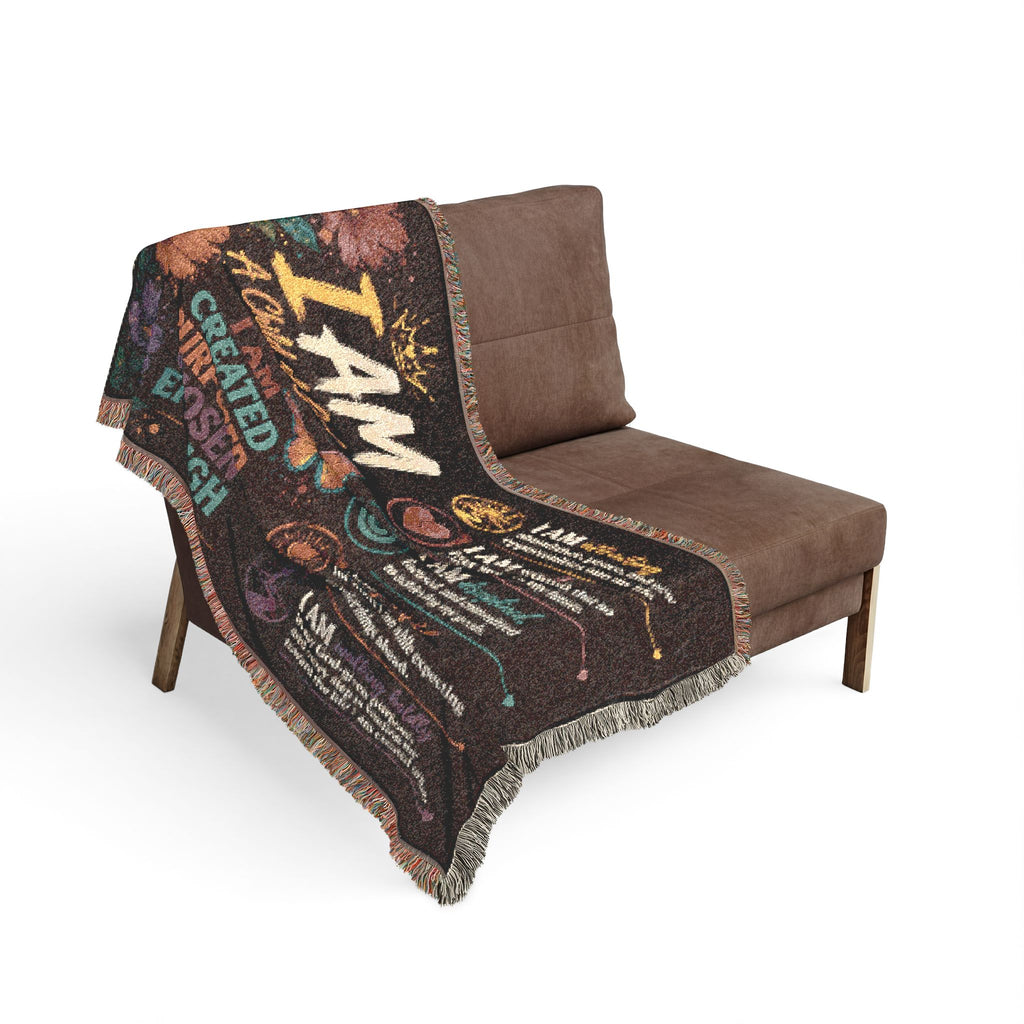 Christian Prayer Scene Woven Blanket | Inspirational Scripture Throw