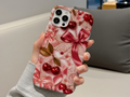 Coquette Cherry Phone Case PNG | Cute Cherry Bow Phone Case Design | Aesthetic Digital Download