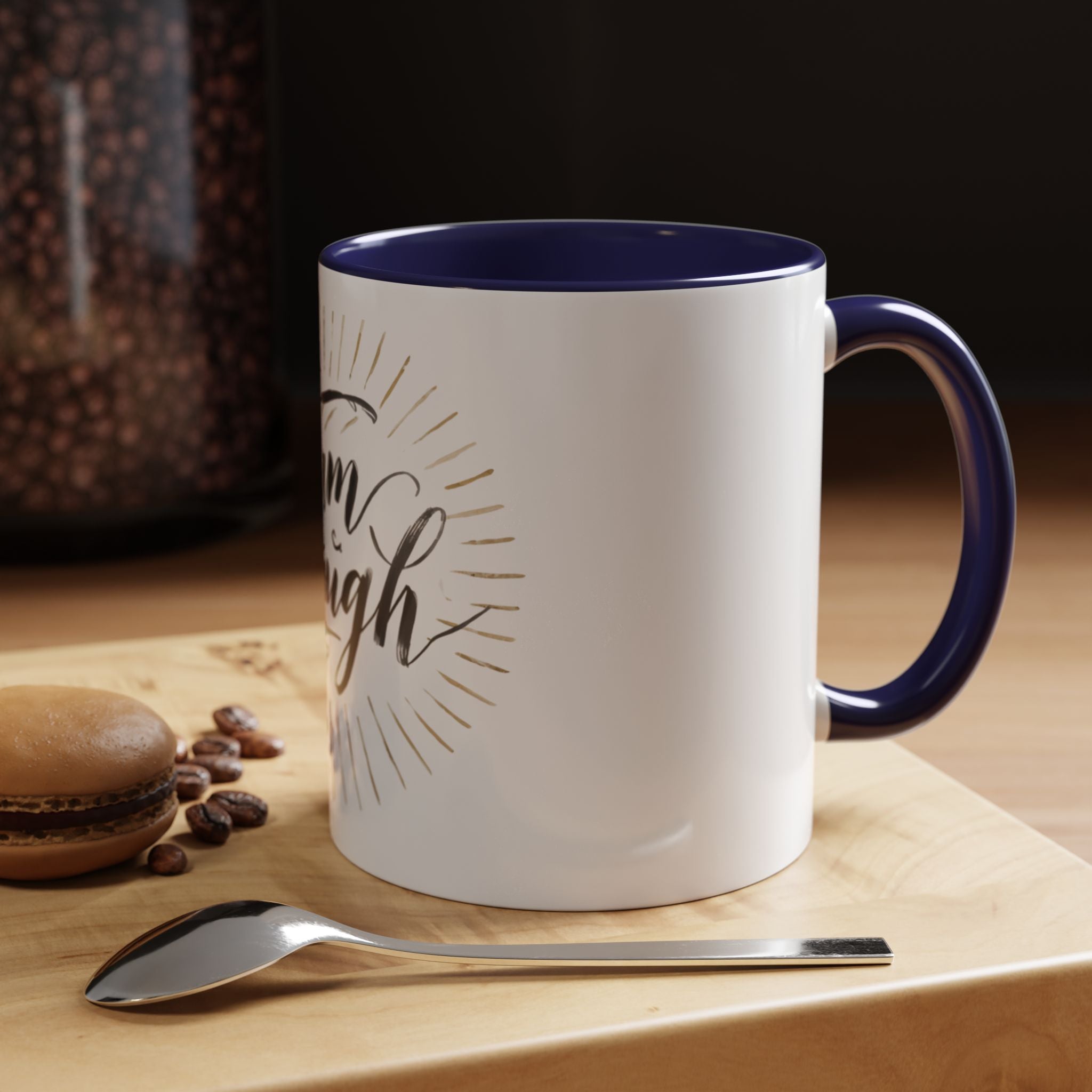 I Am Enough Accent Coffee Mug – Inspirational Ceramic Coffee Mug (11/15oz)