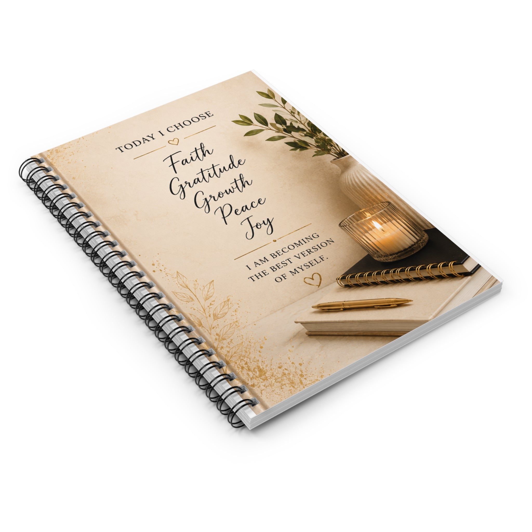 Faith & Gratitude Spiral Notebook — Inspirational Ruled Journal for Growth, Peace & Joy