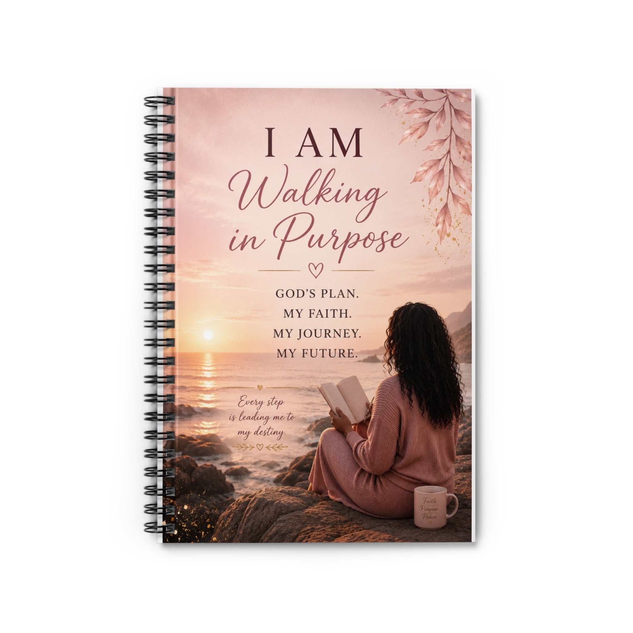 I Am Walking in Purpose Spiral Notebook — Inspirational Christian Journal for Faith, Goals & Daily Devotion