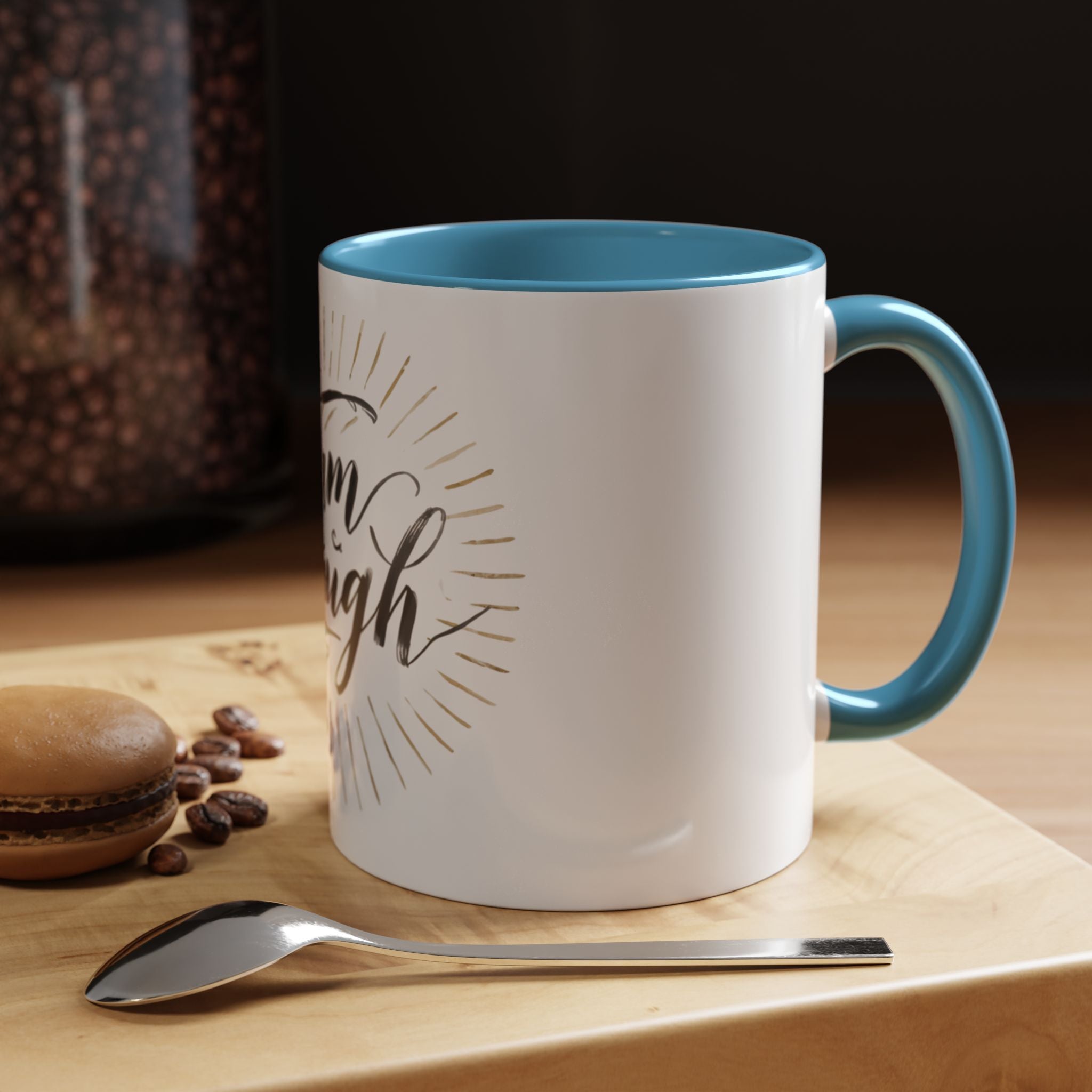 I Am Enough Accent Coffee Mug – Inspirational Ceramic Coffee Mug (11/15oz)