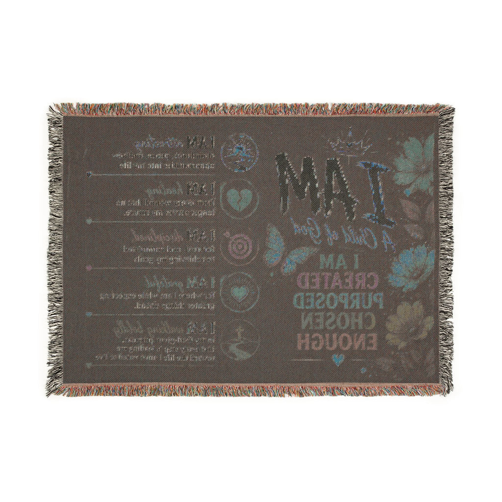 Christian Prayer Scene Woven Blanket | Inspirational Scripture Throw