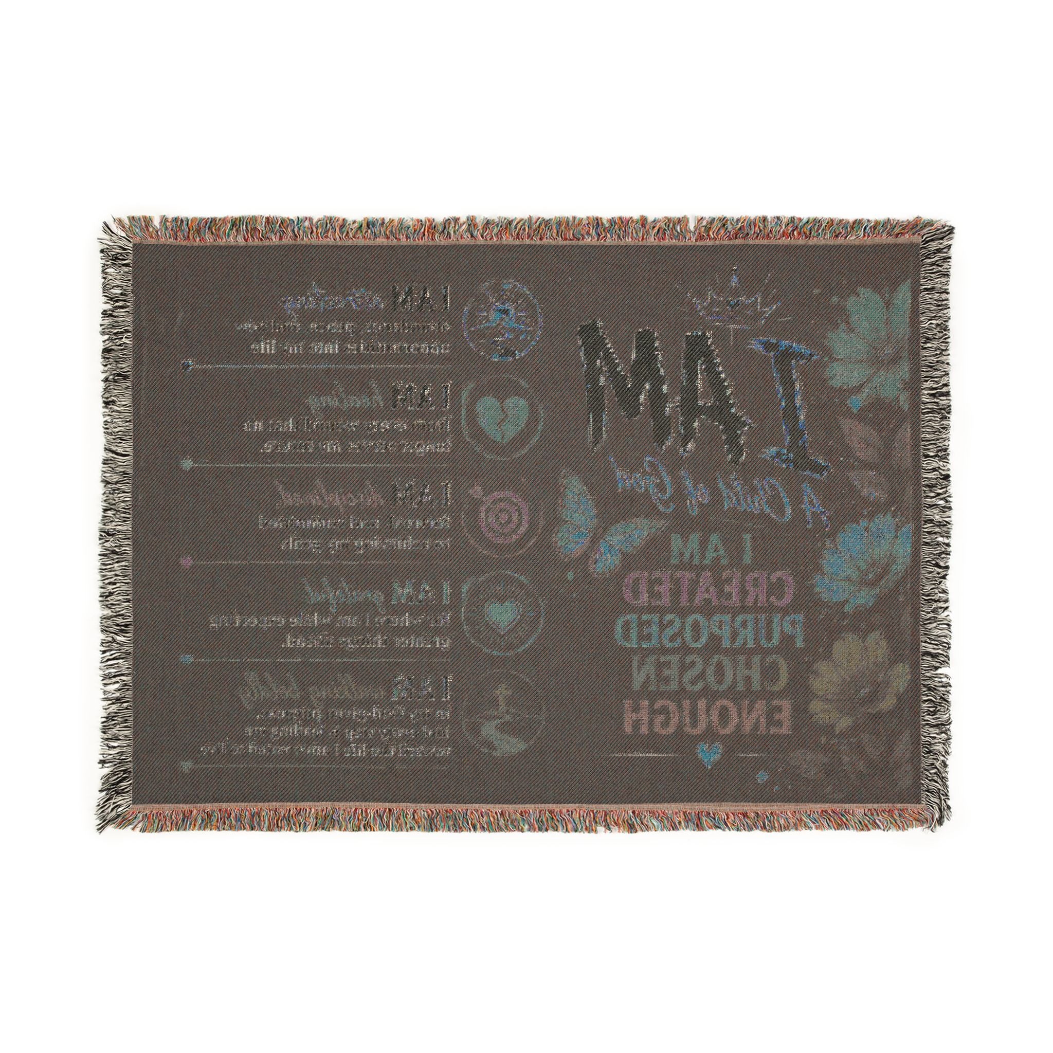 Christian Prayer Scene Woven Blanket | Inspirational Scripture Throw