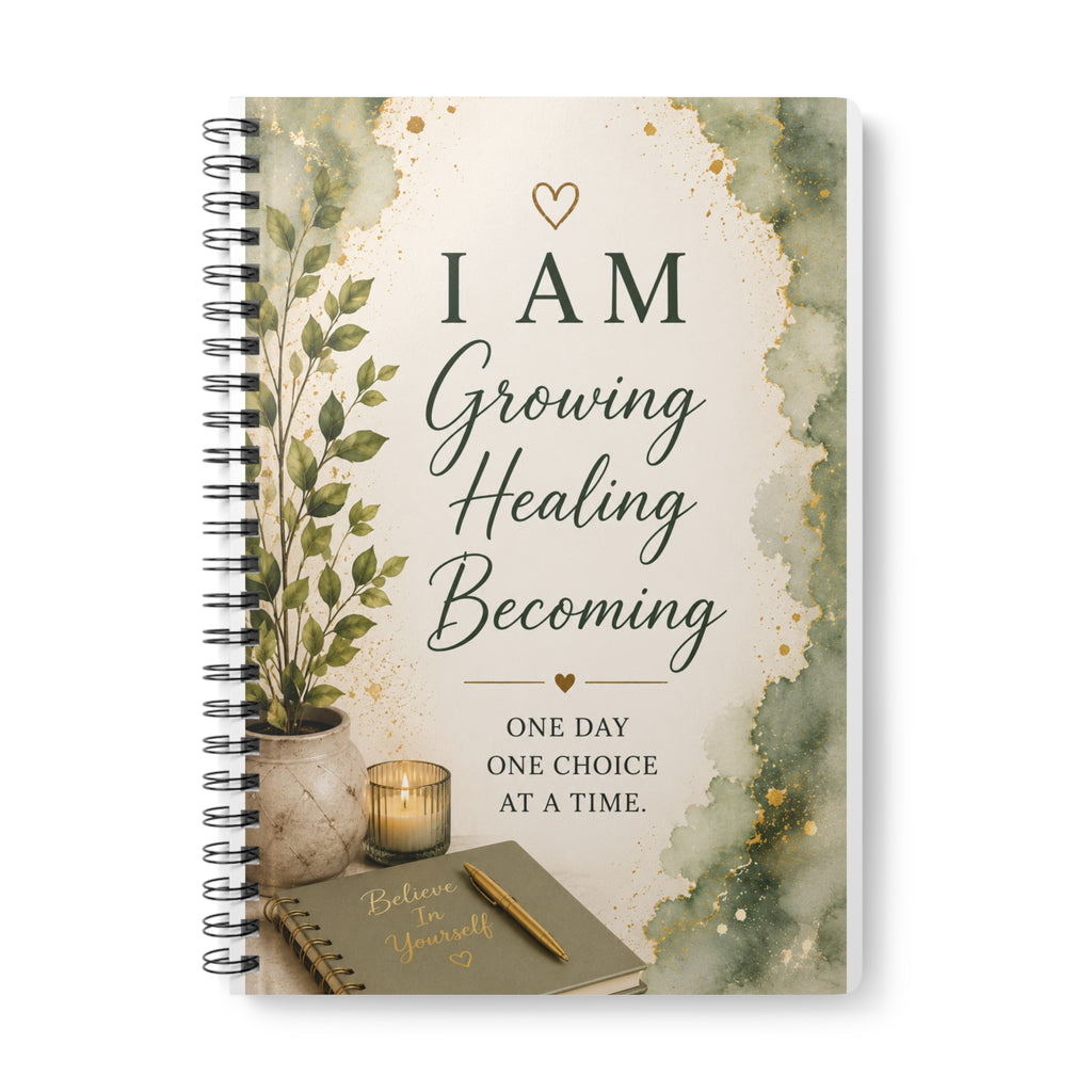 I AM Growing Healing Becoming Spiral Notebook — A5 Wirobound Inspirational Journal