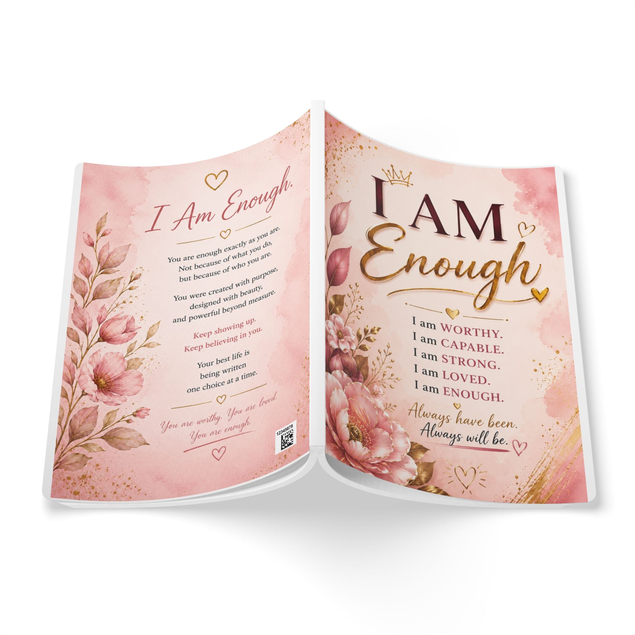 I Am Enough Softcover Journal — Inspirational Affirmation Notebook for Self-Love & Daily Gratitude