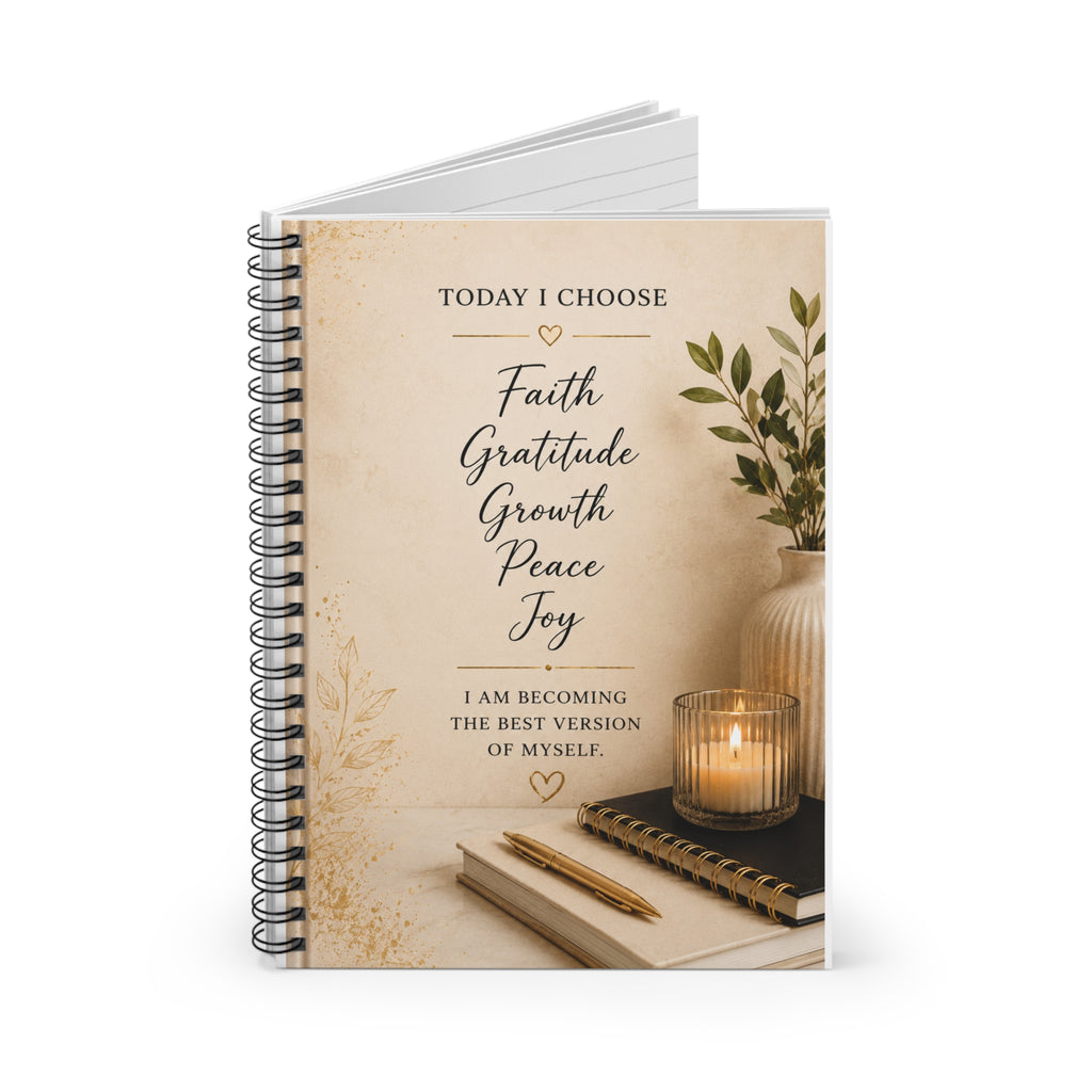 Faith & Gratitude Spiral Notebook — Inspirational Ruled Journal for Growth, Peace & Joy