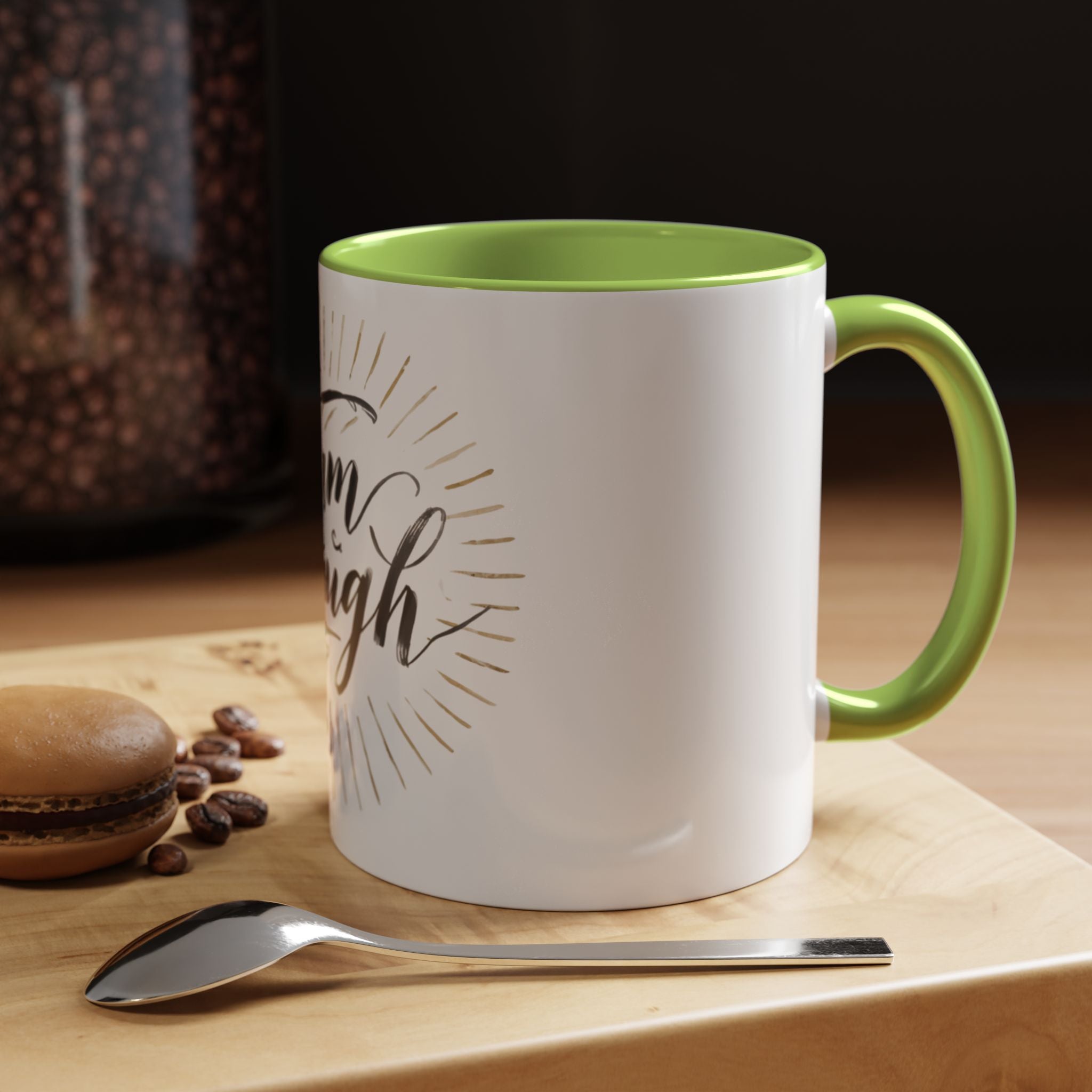 I Am Enough Accent Coffee Mug – Inspirational Ceramic Coffee Mug (11/15oz)