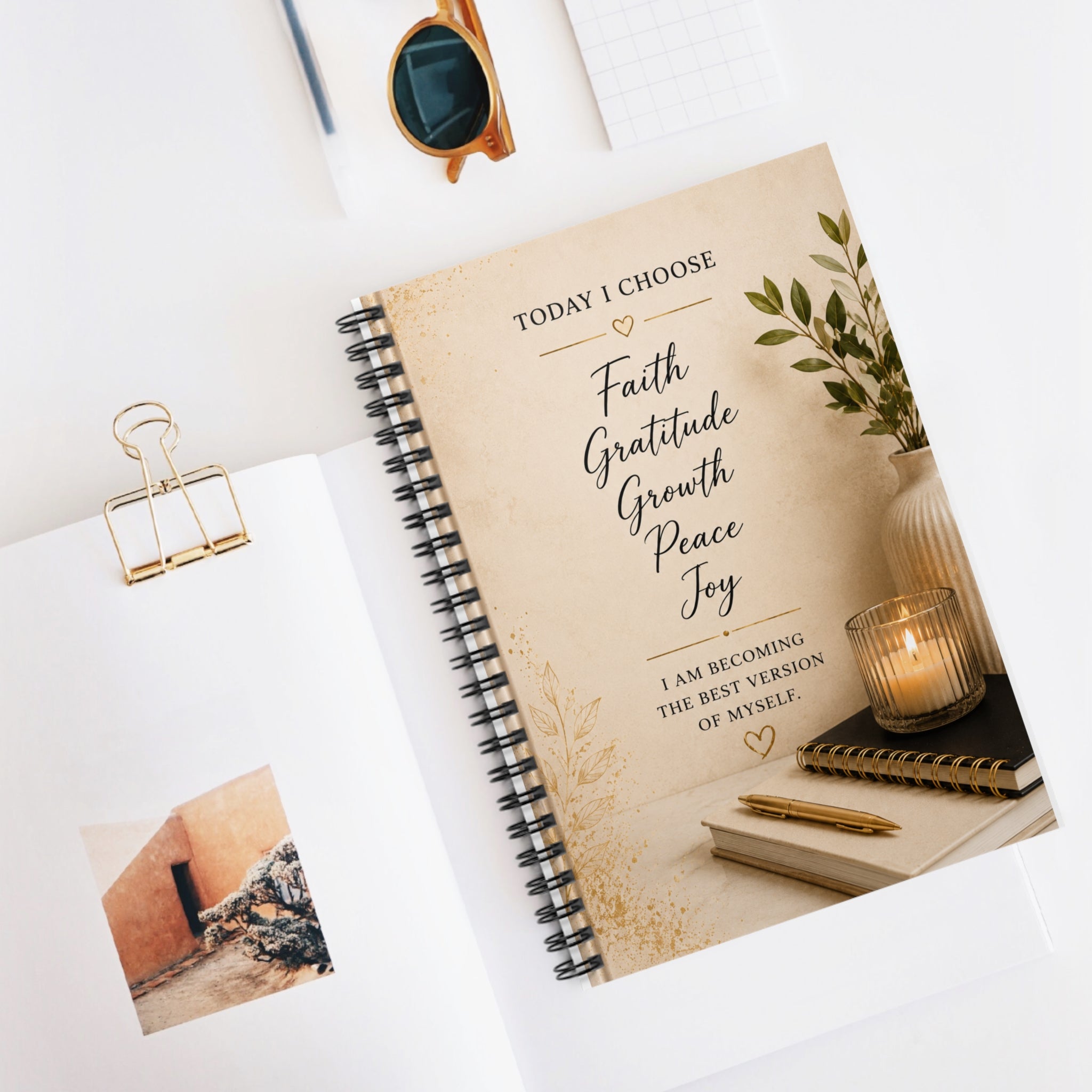Faith & Gratitude Spiral Notebook — Inspirational Ruled Journal for Growth, Peace & Joy