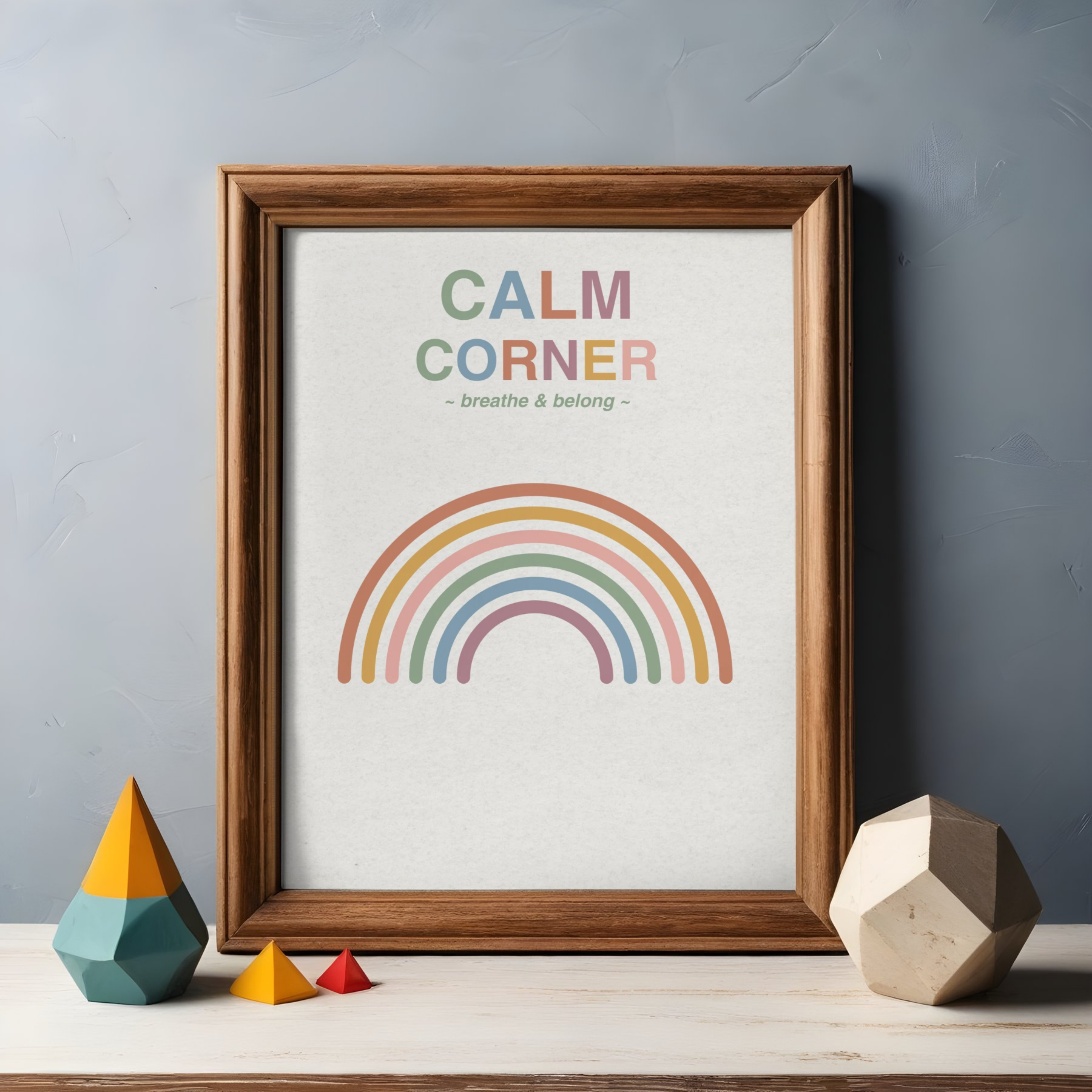 Calm Corner | Breathe and Belong Wall Art Printable | Minimalist Self-Care Quote Poster | Mindfulness &amp; Relaxation Decor | Instant Download