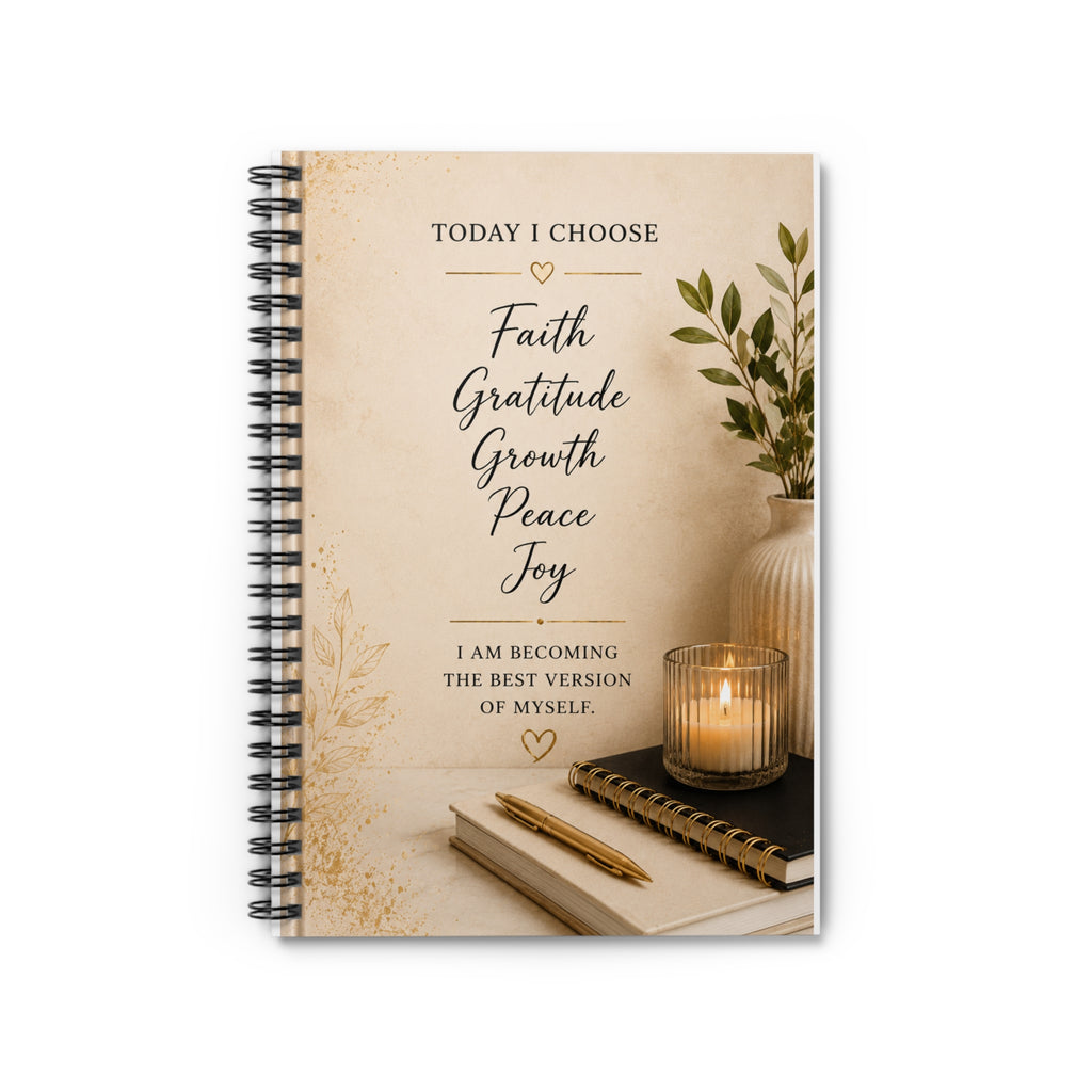 Faith & Gratitude Spiral Notebook — Inspirational Ruled Journal for Growth, Peace & Joy
