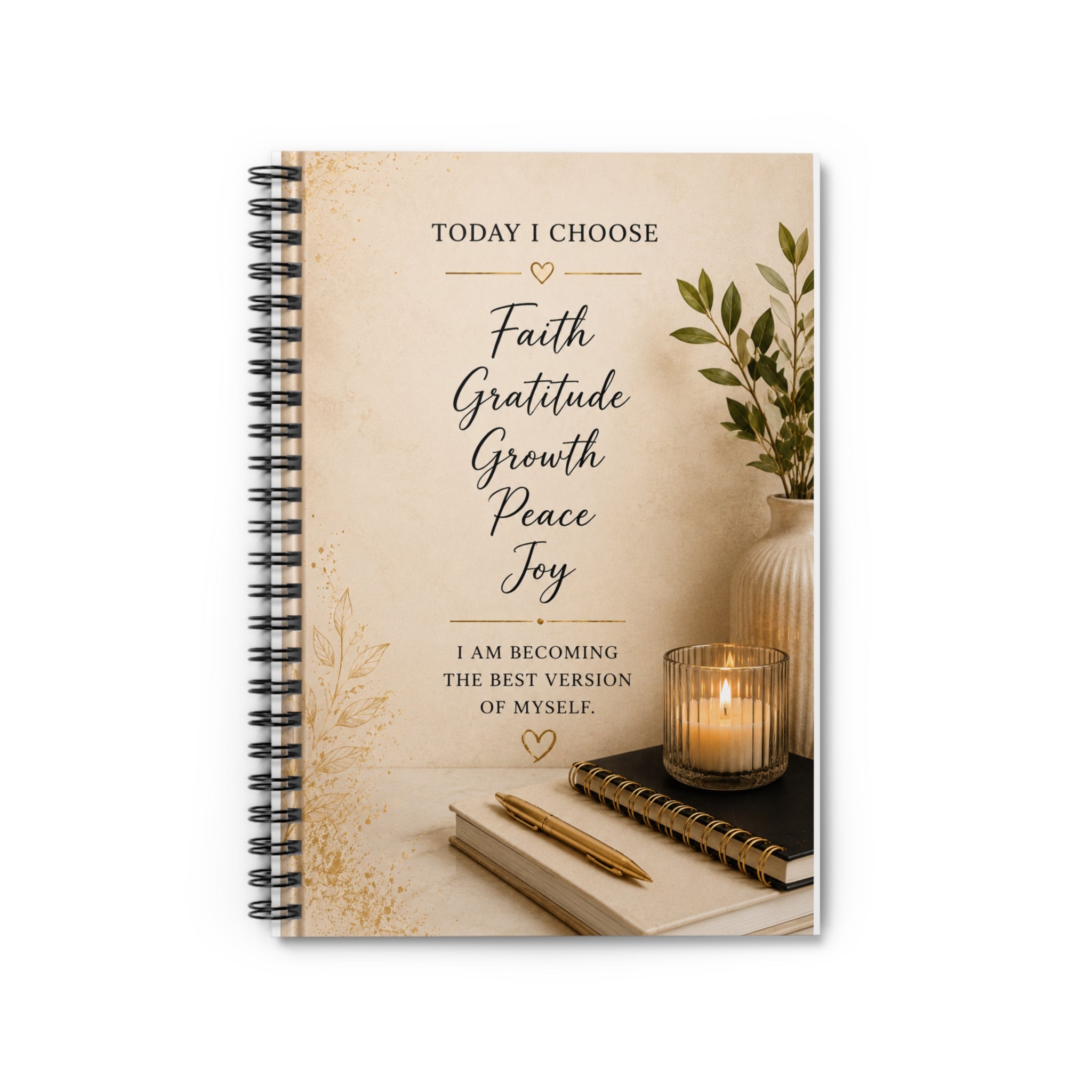 Faith & Gratitude Spiral Notebook — Inspirational Ruled Journal for Growth, Peace & Joy